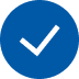 Blue circle with a black checkmark.